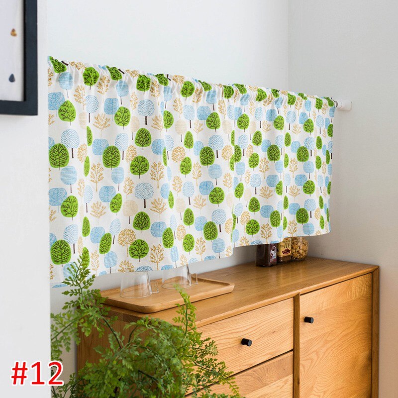 Rideau de cuisine, Court Rideau,Imprimé Rideau pour Armoire,Floral Demi-Rideau ,Drapés pour Fenêtre,Café Décoration du Salon: S12 Short Curtain