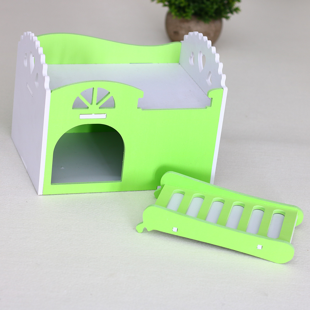 Non-toxic Pet Hamster Wooden House Small Mouse Nest Houses With Staircase Small Animal Living Home Pets Nest