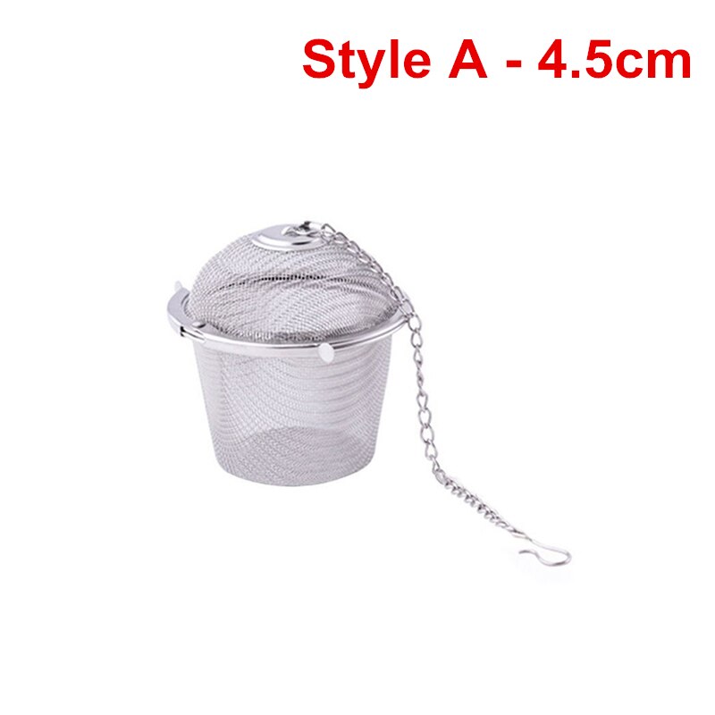 Stainless Steel Teakettle Locking Tea Filter Reusable Spice Seasoning Ball Mesh Herbal Ball Tea Coffee Strainer Infuser Tools: A (4.5cm)
