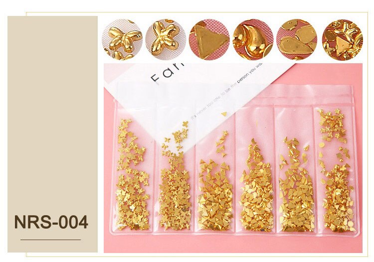 1 paquete mezclado 3D DIY oro hueco Metal remache de diamantes de imitación decoración de Arte de uñas perla DIY tacos de manicura Accesorios: 004