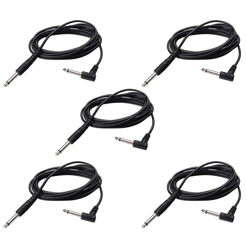 5Pcs Straight to Right Angle Guitar Cable, 10-Feet ,for Electric Guitar Electric Bass: Default Title