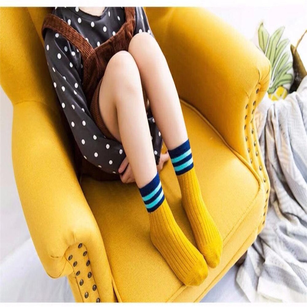 Jumping meters Five pairs of stripes baby socks autumn winter Baby socks soft comfortable for children's socks