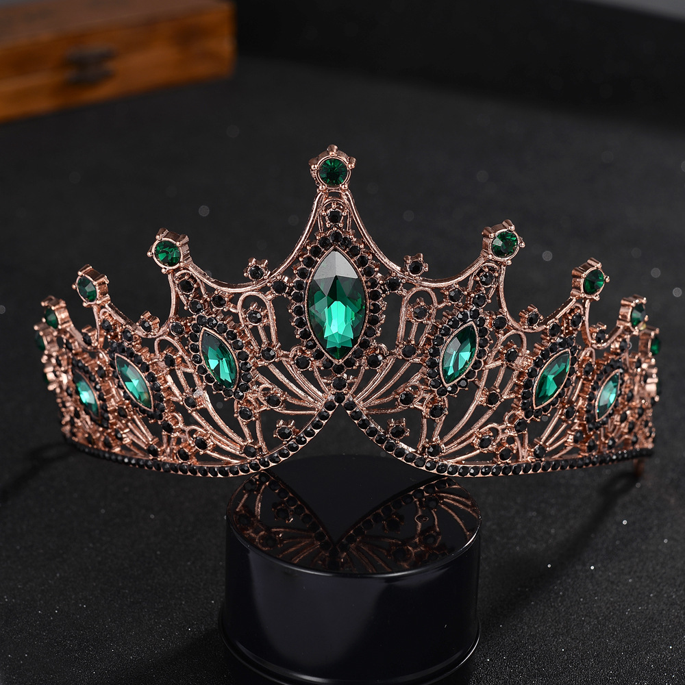Vintage Kristal Tiara Kroon Hoofdbanden Voor Vrouwen Meisjes Strass Pageant Prom Diadeem Bruiloft Bruids Haar Sieraden Accessoires: Antique Bronze Plated