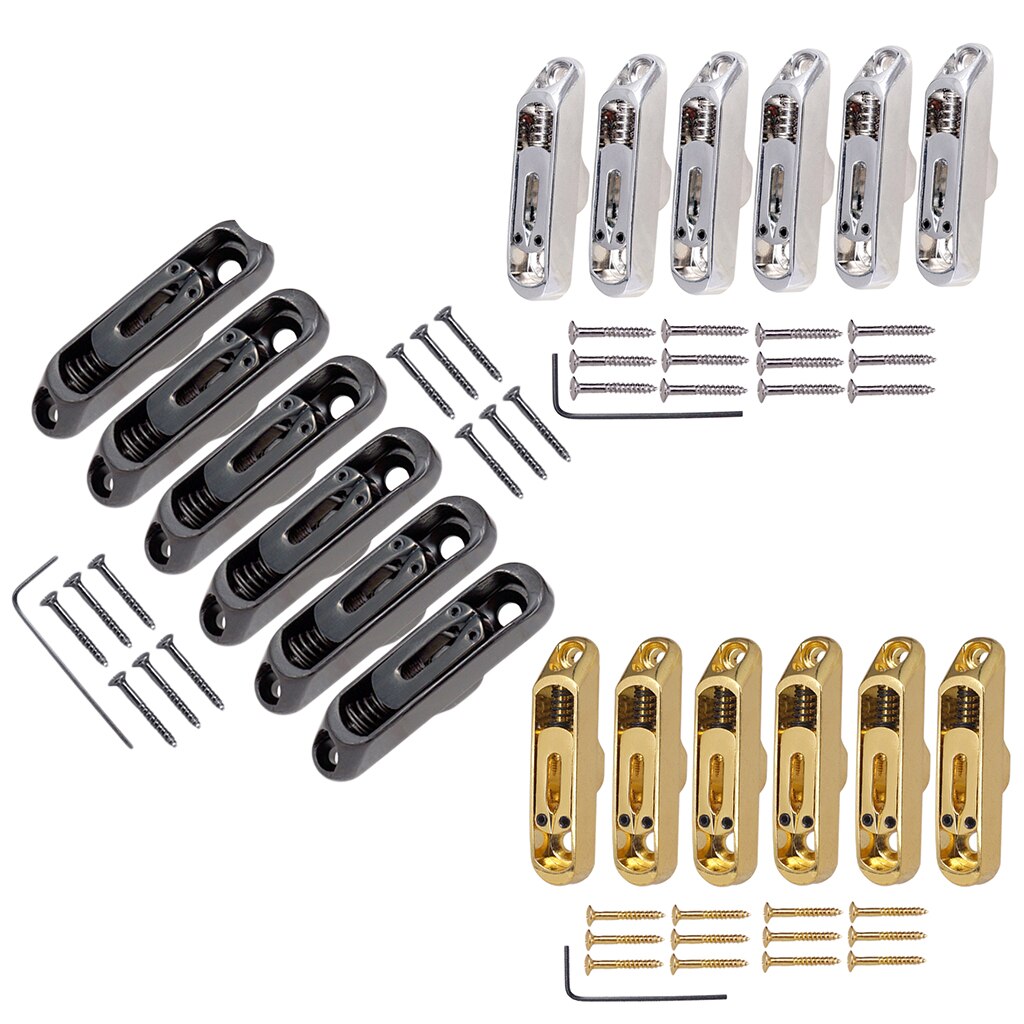 Juego de 6 uds. De silletas de puente individuales para guitarra de 6 cuerdas
