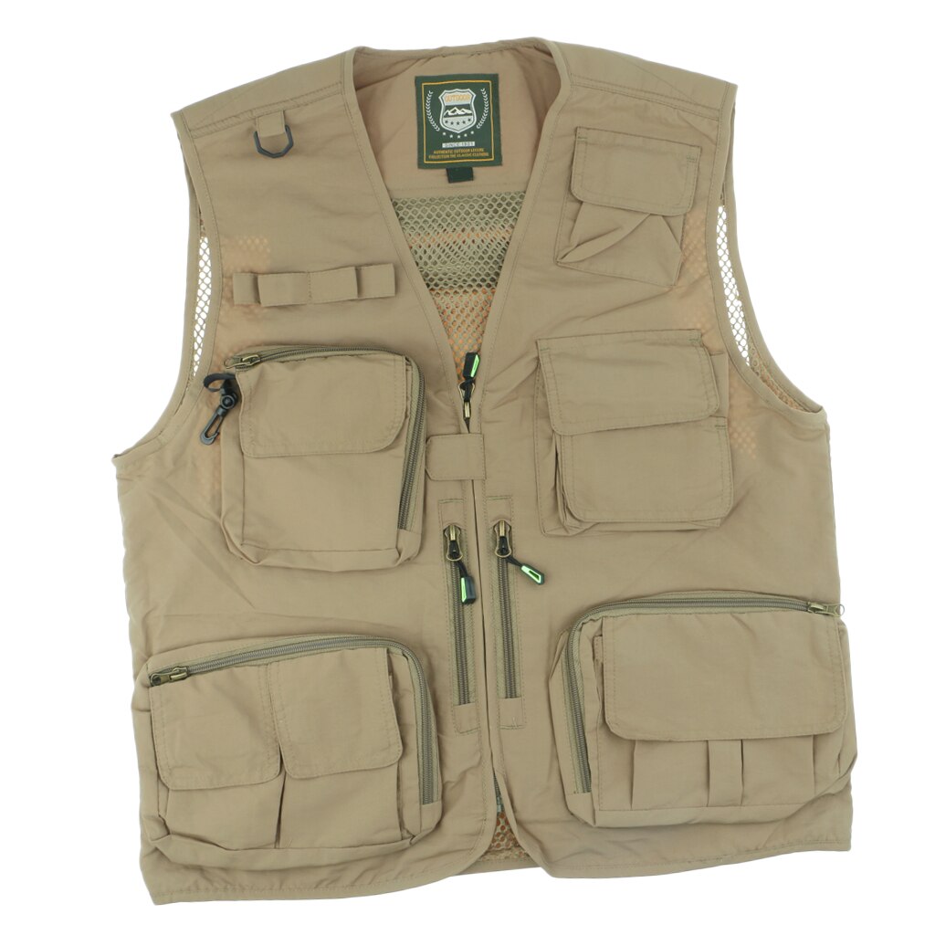 Multi Pocket Vest Vissen Fotografie Outdoor Reiziger Vest Jas Gemaakt Van Katoen Fiber Lichtgewicht Duurzaam Te Gebruiken