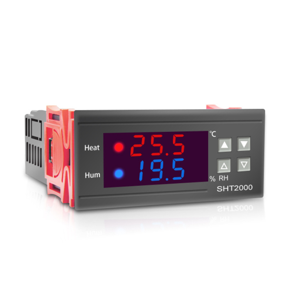 SHT2000 Intelligent Digital Display Temperature and Humidity Controller Meter Sensor Relay 220V 110V Thermostat Heating Cooler