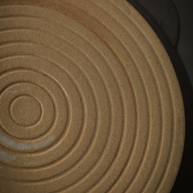 Japanese Retro Ceramic Tableware Rough Pottery Pasta Shallow Plate Binaural Steak Plate Home Salad Cooking Western Plate