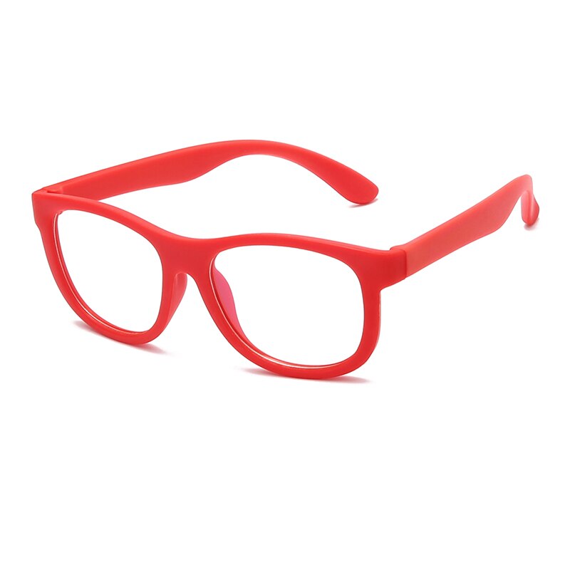 Longkeeper børn anti blå lys briller børn fleksible  tr90 firkantede briller drenge piger klar linse  uv400 briller briller: Rød