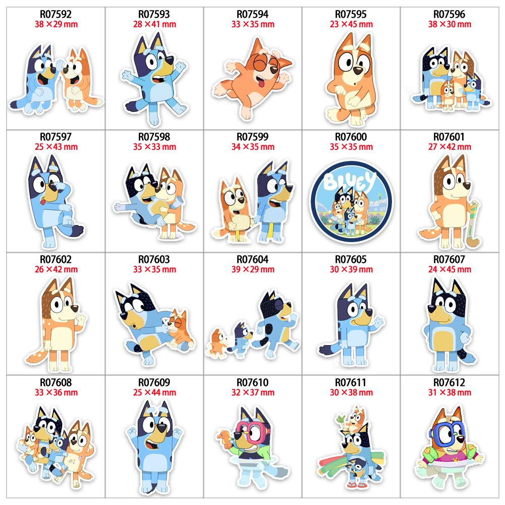Bluey Australia Cartoon Planar Resins For Bow Hair Handamde Earring Decor Material 30pcs/lot R0759 R0760 R0761