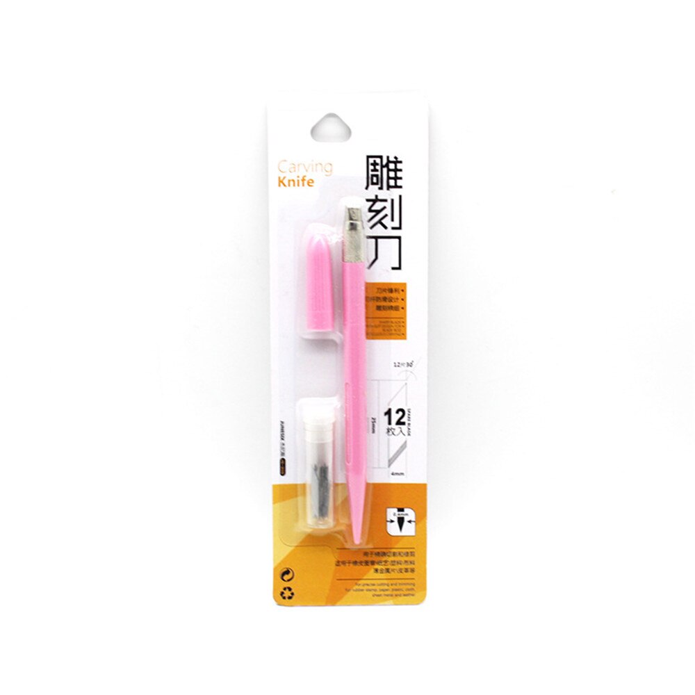 Couteau coupe-papier lames en acier, couteaux à graver pour l&#39;artisanat, bricolage réparation outils à main, papeterie de bureau: pink