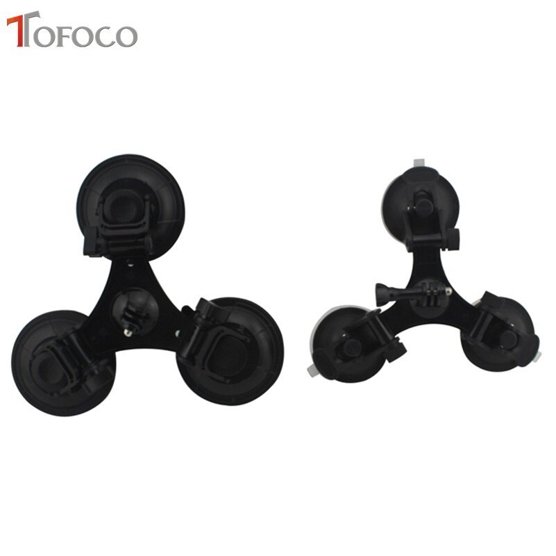 TOFOCO Car Windshield Triple Vacuum Suction Cup Mount Small Size Sucker for GoPro Hero 2 3 3+ 4 5 SJ5000 SJ4000 Xiaomi Yi