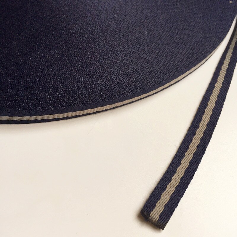 1 cm de alta qualidade fio macio tingido faixa webbing. Acessório da fita de costura diy, colhedor das decorações da roupa, corda da embalagem do presente: navy grey