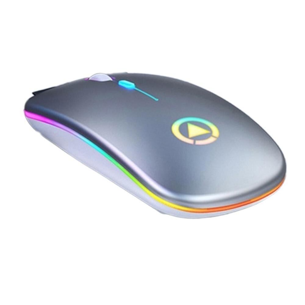 1600dpi USB Optical Wireless Gaming Mouse Home Office For PC Notebook Laptop Silent Lightt Optical Mouse with Usb Receiver: gray