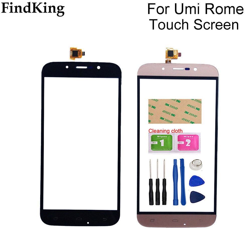 Pantalla táctil de cristal de 5,5 pulgadas para UMI ROME, Panel digitalizador de pantalla táctil para UMI ROME X, herramientas de vidrio frontal adhesivo
