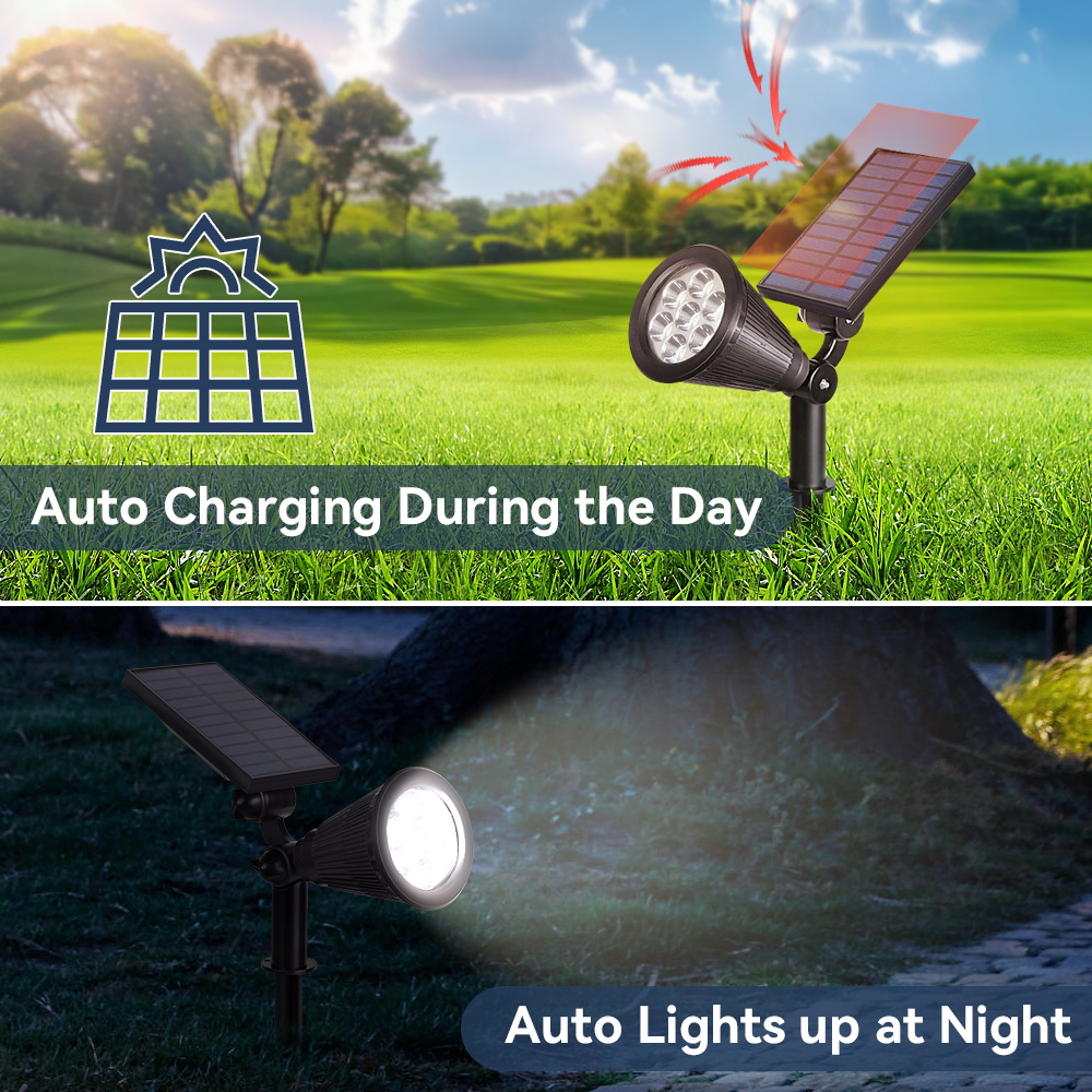 Projecteur LED solaire extérieur décor de jardin lampe de pelouse étanche paysage éclairage rue arbre spots pour cour couloir