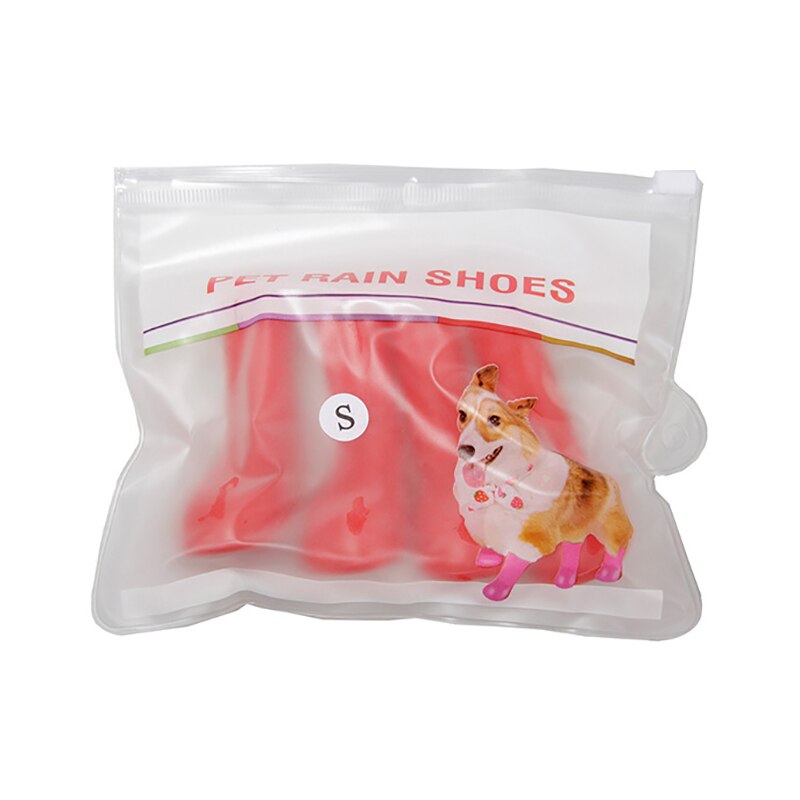 Chien de compagnie chats chaussures de pluie bottes pour animaux de compagnie en caoutchouc Portable anti-dérapant imperméable en caoutchouc pluie chien chaussures chaussettes pour Outdoor372