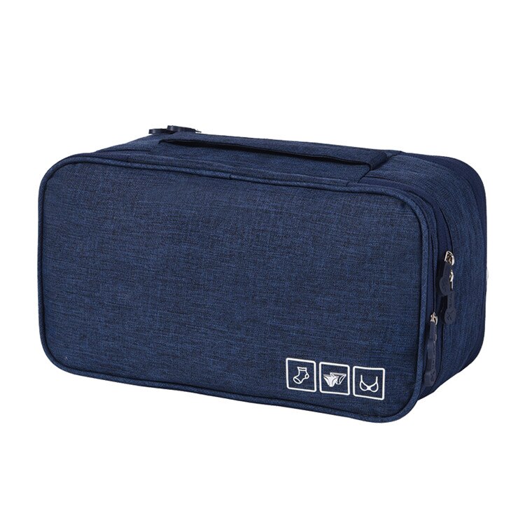 Reistas Waterdicht Kationische Tas Multifunctionele Draagbare Ondergoed Tas Sokken Opbergtas Bagage Organizer: Dark blue