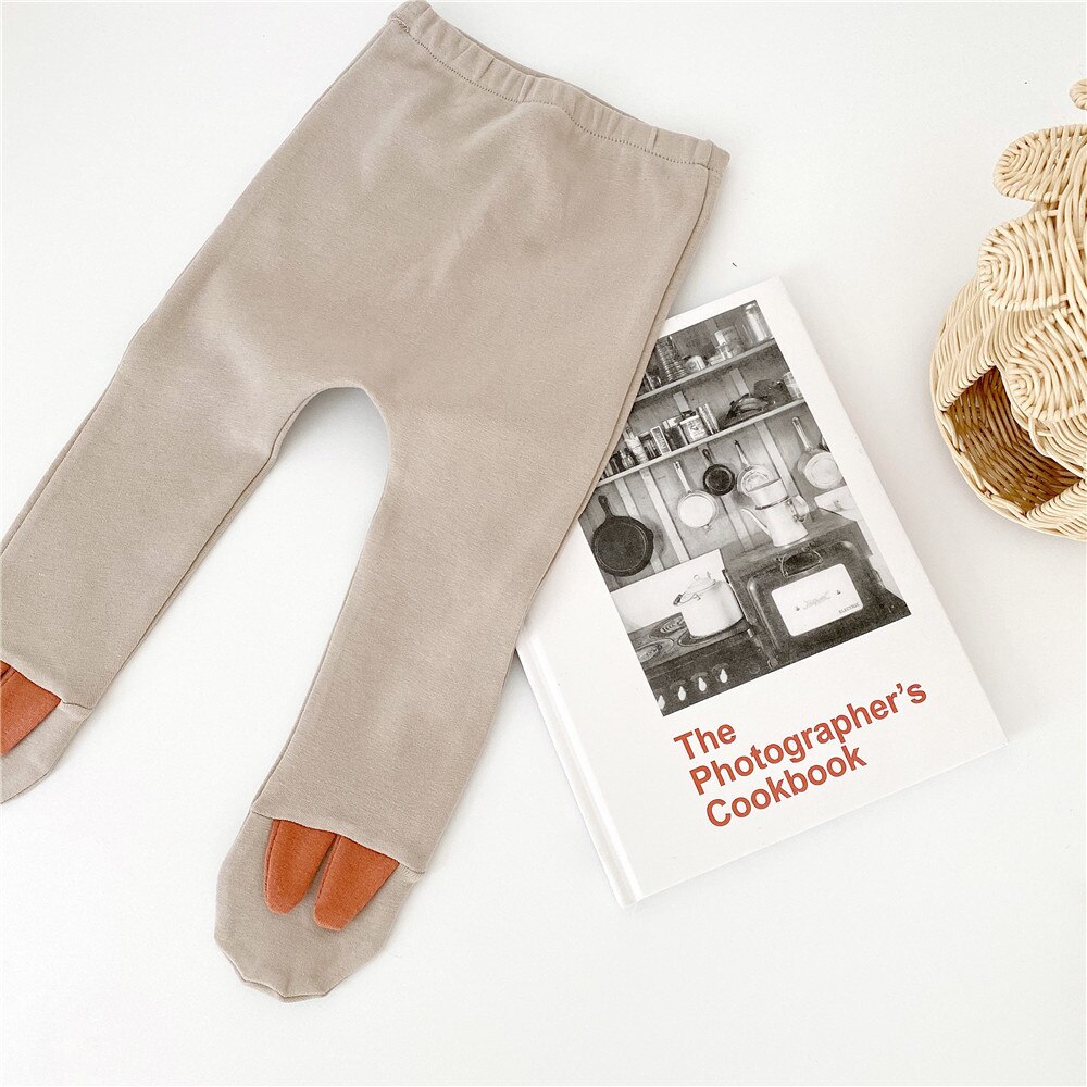 Lente Schattige Konijntje Oor Katoen Panty Voor Baby Contrast Kleur Leuke Baby Jongens Meisjes Leggings: gray / 24M