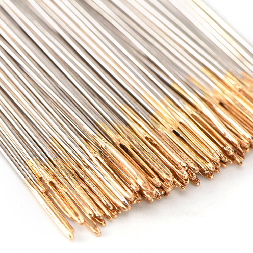 100PCS Golden Tail Embroidery Fabric Cross Stitch Needles Size 24 For 11CT Stitch Cloth Sewing