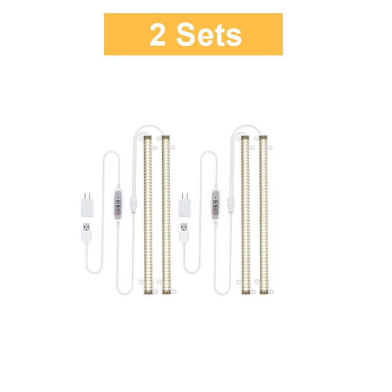 LED Wachsen Licht Streifen 20W Gesamte Spektrum Timer 3200K Phyto Lampe Weiß Licht Für drinnen Pflanzen Regal Orchideen anbau Phytolamp: 2 setzt / AU