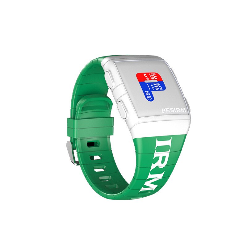 Waterdichte Vierkante Kids Jongen Horloge Mode Kleurrijke Siliconen Band Led Mannen Vrouwen Sport Digitale Horloges Unisex Klok: white green green