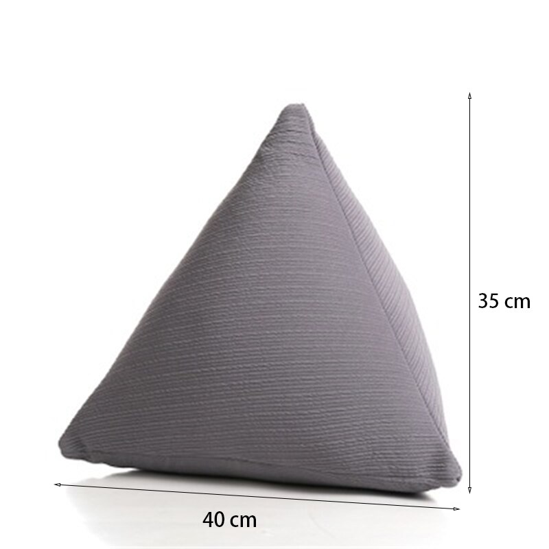 Peiduo skum trekant pute er en veldig myk dekorativ pute 40*35 cm egnet for hjemme soverom bar sofa kropp pute: Grå