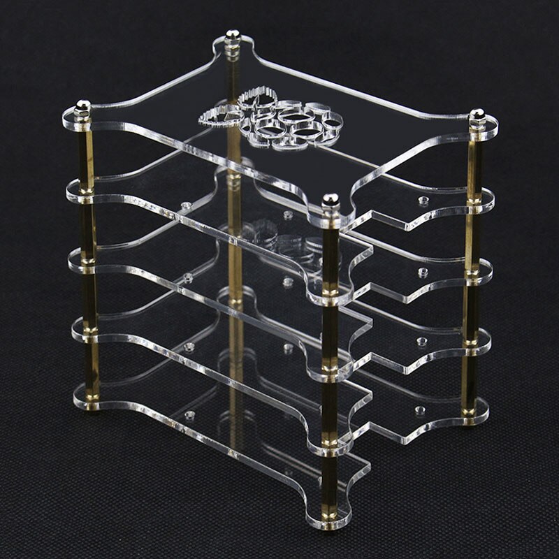 S ROBOT Raspberry Pi 4 Model B Acrylic Case Clear Transparent Shell For Raspberry Pi 3B/3B Plus Case RPI138: 4 layer