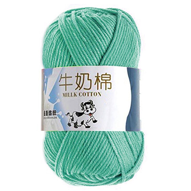 50g/ball Colorful Combed Soft Baby Milk Cotton Yarn Fiber Velvet Yarn Hand Knitting Wool Crochet Yarn DIY Sweater wool yarn: Green