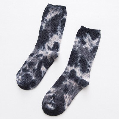 Short Socks Men Women Tie Dye Socks Colorful Cool Crew Socks Funny Hipster Skatebord Ankle Female Sox: black