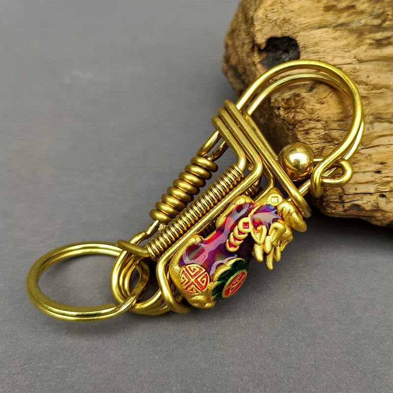 Aufrichtig Kreative Karabiner Brassiness Schlüsselanhänger Hand-gemacht Durcheinander Schlüssel Halfter Edelstahl Auto Schlüssel Schnalle unisex: verrotten