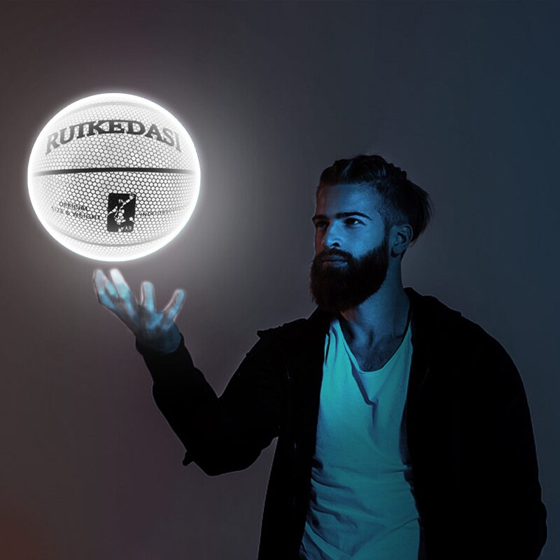 Basketball Ball Holographic Reflective Size 7 PU Bascket Woman Man Sports Luminous Indoor Outdoor Training Balls