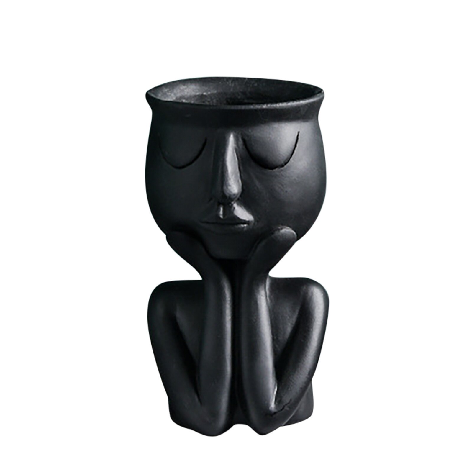 Abstracte Denkbeeld Sculptuur 'Stilte is Goud' - Moderne Hars Kunst