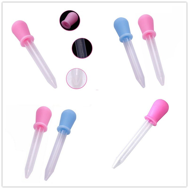 1Pc Babyvoeding Gebruiksvoorwerpen Clear Plastic Pipet Feed Vloeibaar Voedsel Afdruipselglas Buret Roze 5Ml