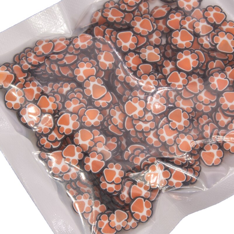 30g kat hund dyr pote form polymer ler skiver drys til slim fyld charms fluffy mudder gør det selv håndværk håndværk tilbehør: 10 poter