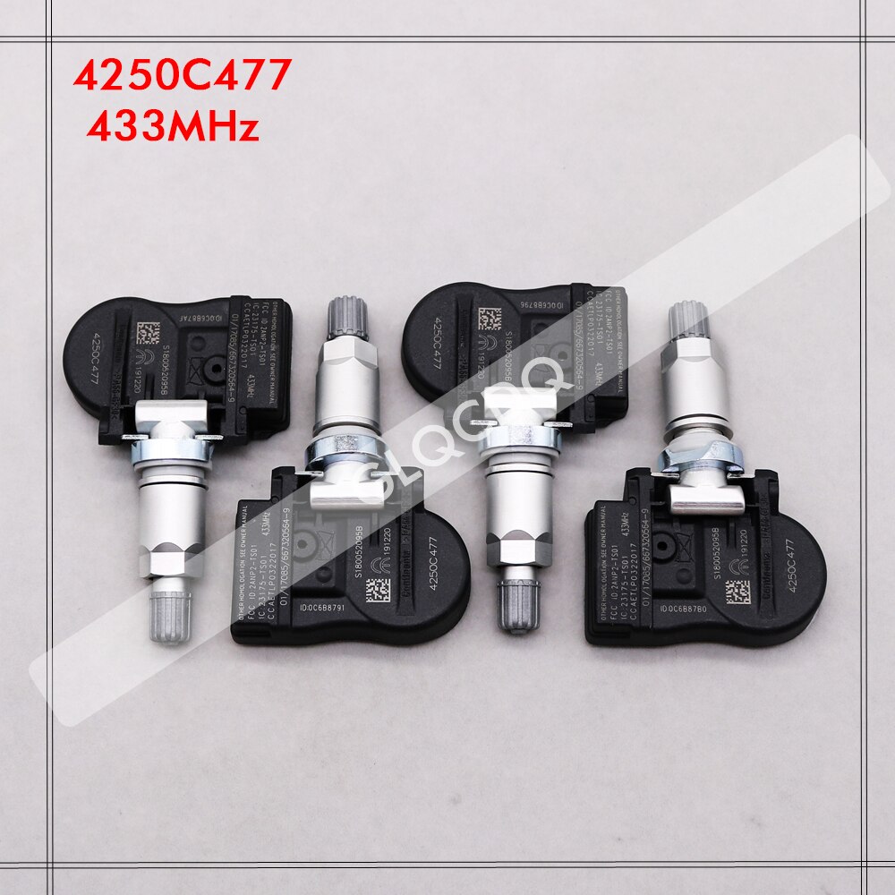 4 Stuks Auto Bandenspanning Monitor Sensor Tpms 4250C477 Voor Mitsubishi Asx Lancer Outlander Lancer Asx I-MIEV 433 Mhz