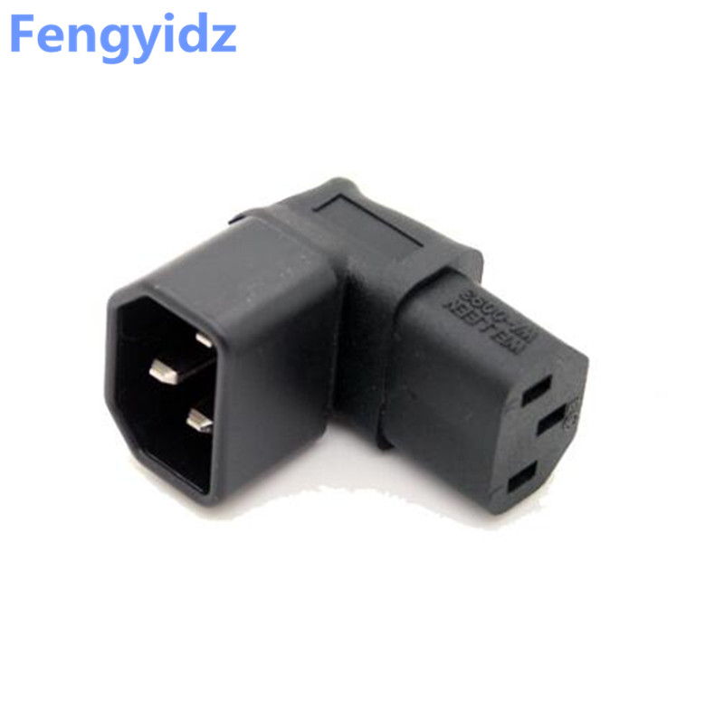 Right Angled IEC Convert Adapter, Down Angled IEC 320 C14 to C13 for TV Wall C13 TO C14 #WPT604