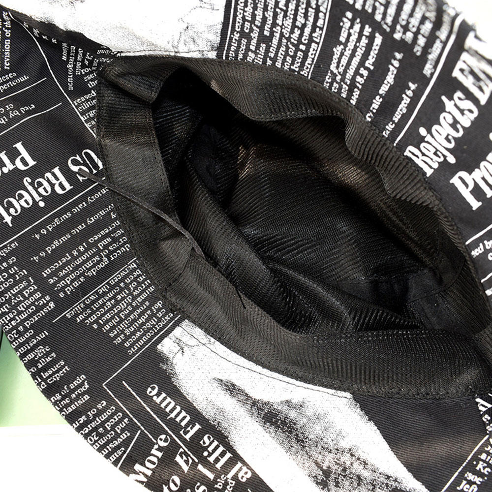 1 Pcs Vintage Newspaper Pattern Bucket Hats Women Men's Panama Hat Fishing Hat Fisherman Cap Casual Sun Hat