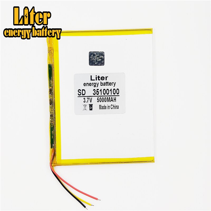 3 Lijn 3.7V,5000 Mah (Polymeer Lithium-Ion Batterij) li-Ion Batterij Voor Tablet Pc 7 Inch 8 Inch 9 Inch 35100100