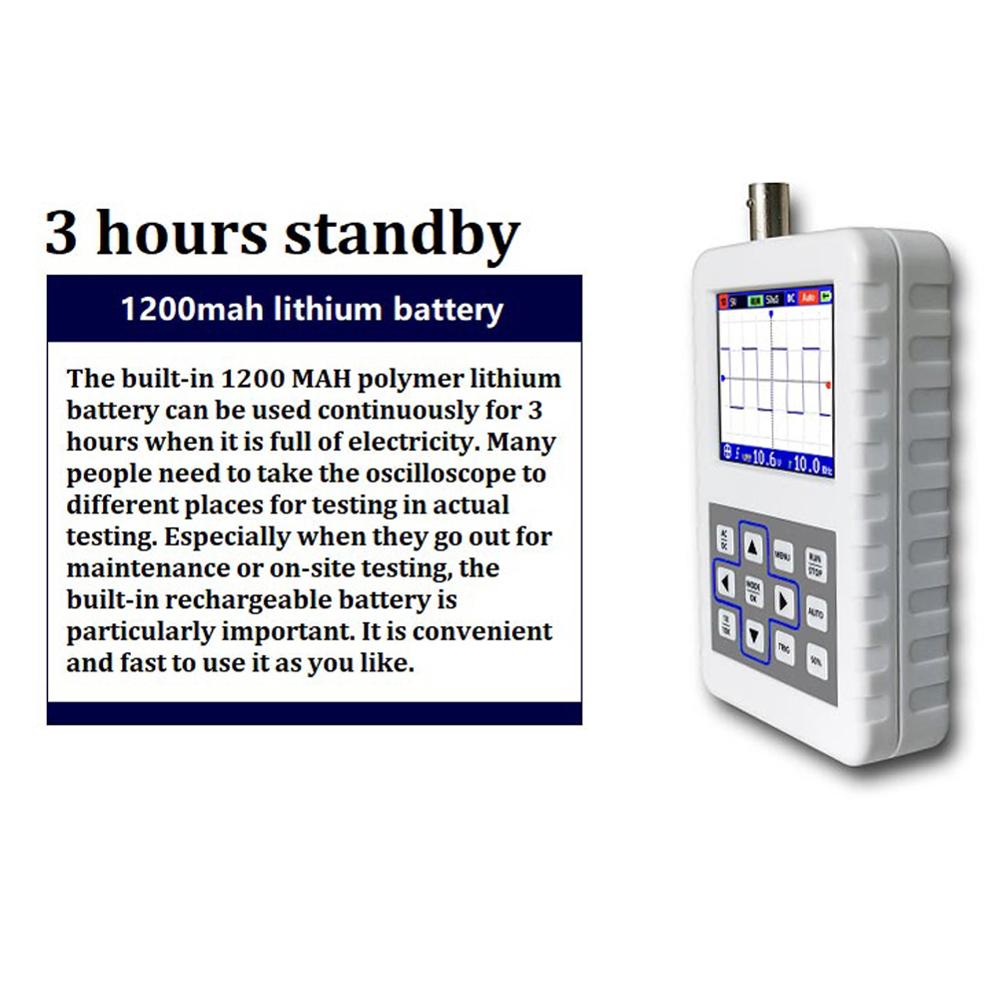 Handheld Mini Portable Digital Oscilloscope DSO FNIRSI 30M Bandwidth 200MSps Sampling Rate IPS LCD Display