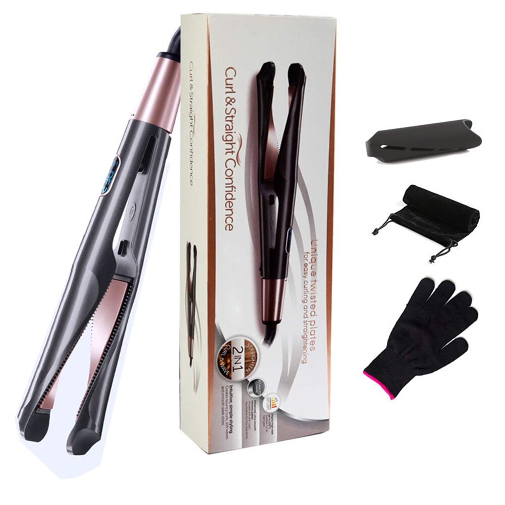Professionele Haar Stijltang Krultang 2 In 1 Haar Krultang Coating Stijltang Strijkijzers Keramische Haar Krultang