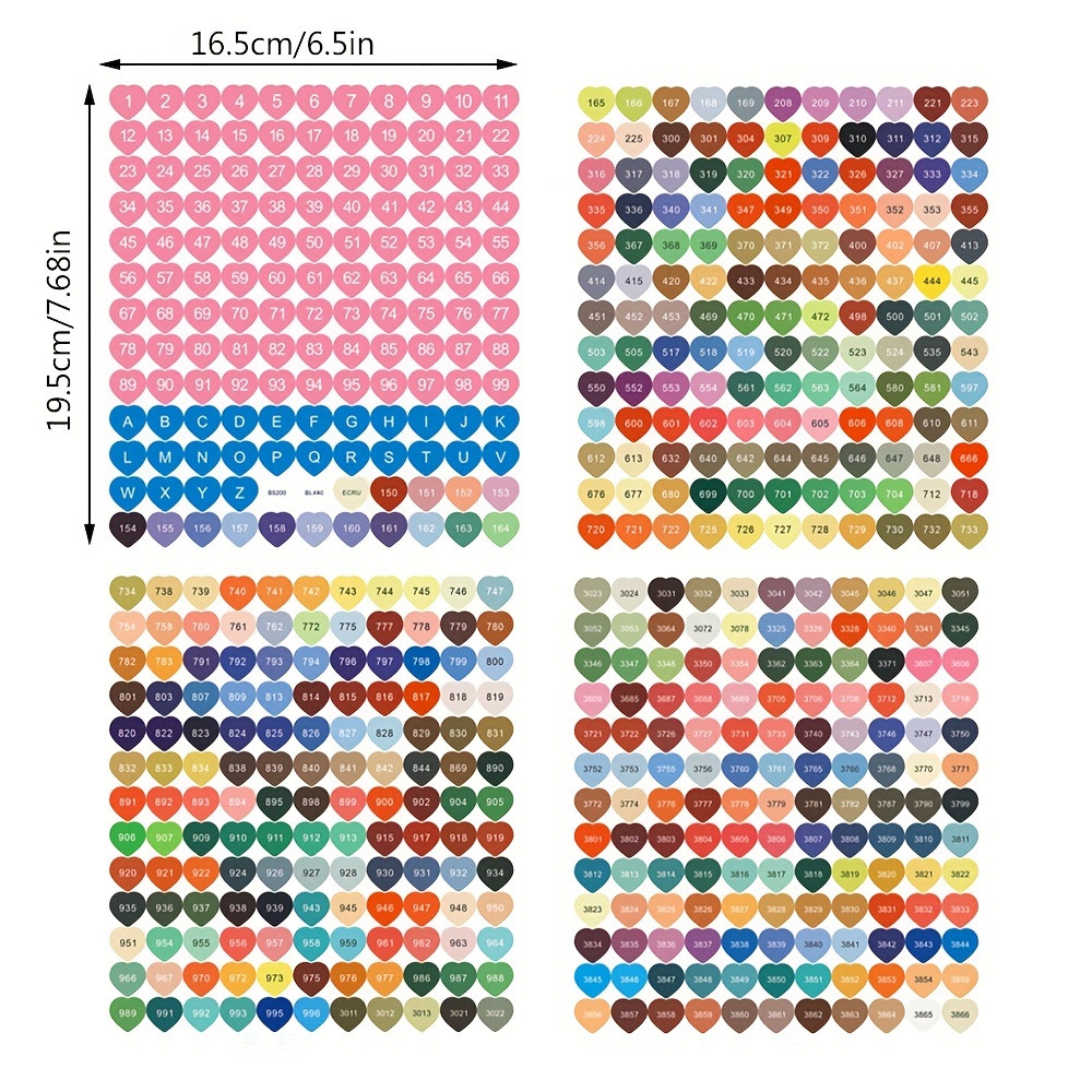 4 stk/sett diamantmalingsverktøy farge tall klistremerker etiketter klistremerker oppbevaringsboks diamant mosaikk tilbehør fargerikt: Beige