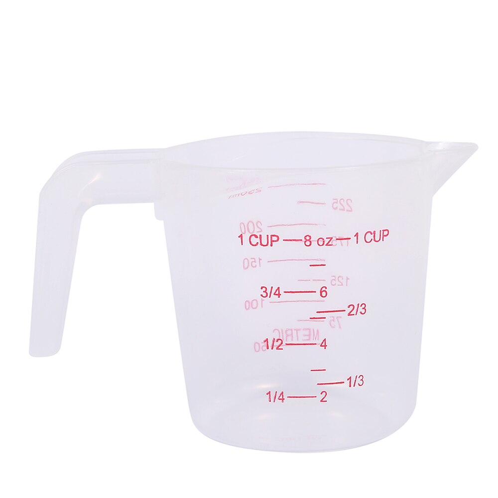 Jarra medidora de plástico para cocina, taza medidora de superficie con boquilla, graduada para hornear, medida líquida, 250/500/1000ML, 3 uds.