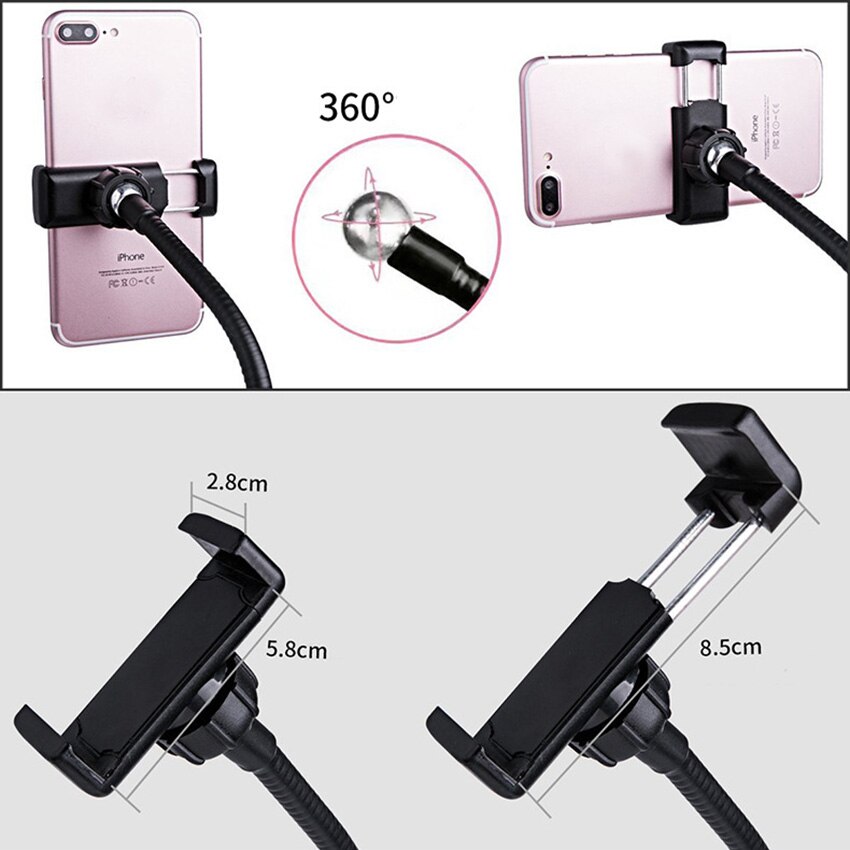 Led Video Fotografie Selfie Ring Licht Dimbare Licht Clip Desktop Licht Verlichting Met Telefoon Houder Usb Ring Lamp Make Selfie