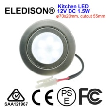 Clear Glass 1.5W LED Kitchen Bulb 12V DC for 55-60mm Hole Cooker Hoods Lighting Bulb