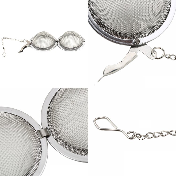 1pcs Stainless Steel Sphere Locking Spice Tea Ball Strainer Mesh
