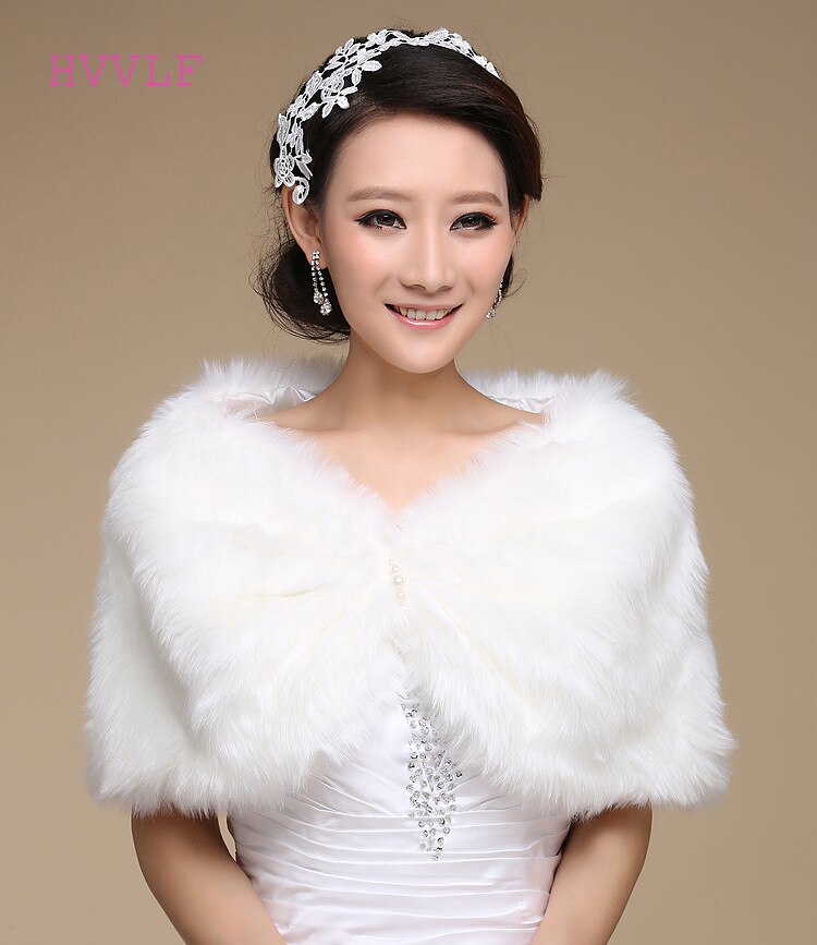 Femmes hiver étole de mariée enveloppes de mariée fausse fourrure de mariage emballage de fête Boleros mariée châle soirée fête Cape