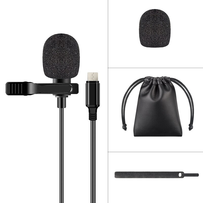 Mini-microfoon, lavalier-condensatormicrofoon met type-c-aansluiting voor android- en ios-smartphones, usb-microfoon