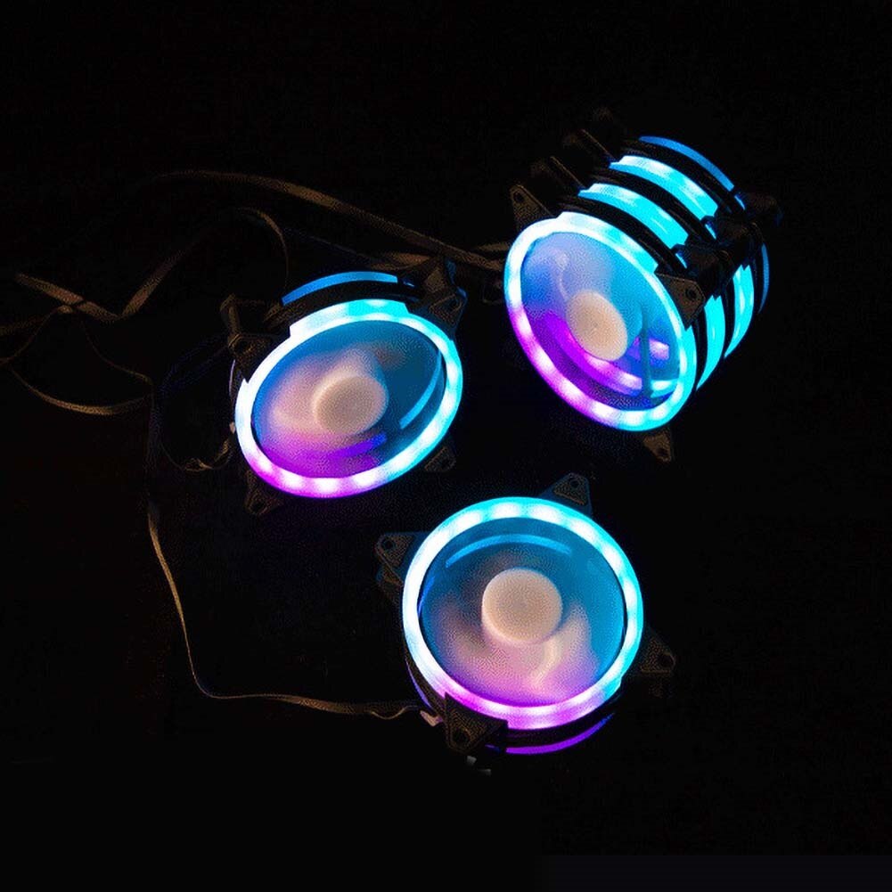 Remote Control RGB LED Light Color Changing Heatsink Cooling Fan for Computer