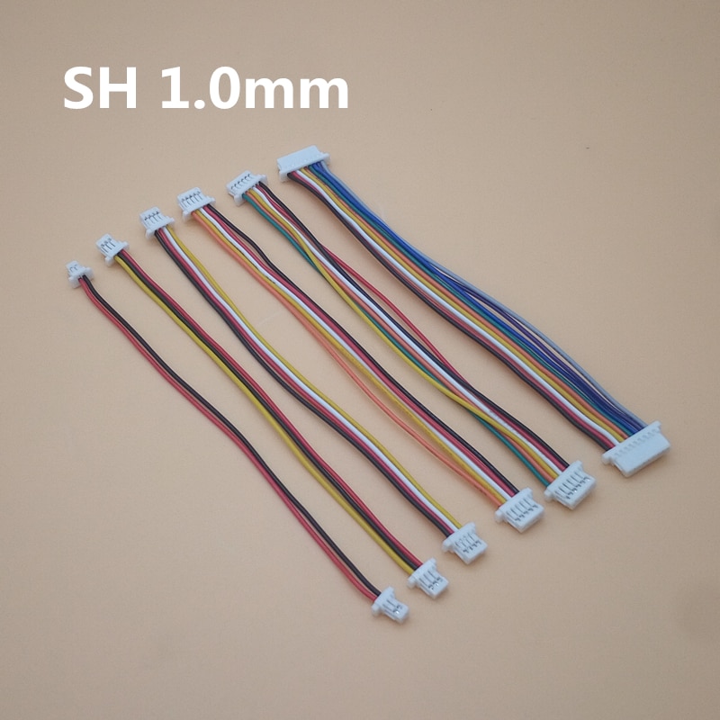 Conector hembra y hembra SH1.0 SH 1,0mm 2/3/4/5/6/7/8/9/10Pin con conector de cable, longitud de 10cm 28AWG, 5 unidades