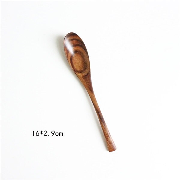 Korean Style Natural Wood Long Handle Soup Spoons For Cooking Mixing Stirr Kitchen Mini Seasoning Measuring Tools Coffee Scoop: 04